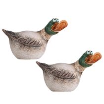 Itens Patos decorativos em cerâmica primavera drake marrom verde C15cm 2 un