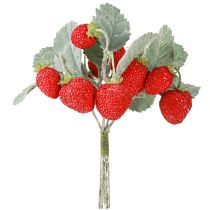 Itens Morangos artificiais, conjunto de 6 unidades - um item decorativo duradouro, 23 cm