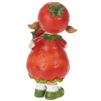 Itens Estatueta decorativa de menina com morango para decoração de verão, estátua fofa para sala de estar e varanda, 18 cm