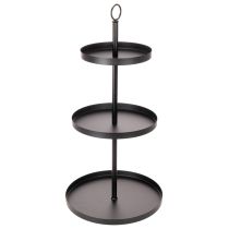 Itens Suporte de servir redondo de metal com três níveis para decoração de mesa em vários níveis, 61 cm