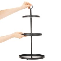 Itens Suporte de servir redondo de metal com três níveis para decoração de mesa em vários níveis, 61 cm