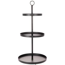 Itens Suporte de servir redondo de metal com três níveis para decoração de mesa em vários níveis, 61 cm