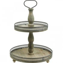 Itens Suporte para bolo Deco Plantas de madeira Suporte para bolo Vintage H47cm Ø34cm
