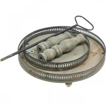 Itens Suporte para bolo Deco Plantas de madeira Suporte para bolo Vintage H47cm Ø34cm