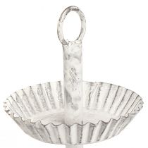 Itens Bandeja de metal com 3 camadas branca Alt.23cm