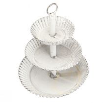 Itens Bandeja de metal com 3 camadas branca Alt.23cm