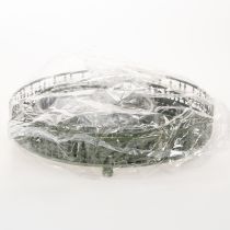 Itens Suporte de servir de metal com três níveis, verde, decoração de pinheiro, redondo, 49 cm