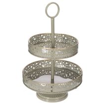 Itens Bandeja decorativa de dois andares com alça, motivo de estrela, 49 cm