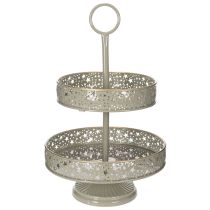 Itens Bandeja decorativa de dois andares com alça, motivo de estrela, 49 cm