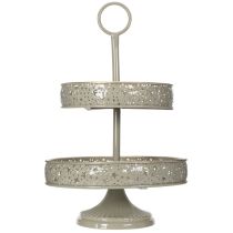Itens Bandeja decorativa de dois andares com alça, motivo de estrela, 49 cm