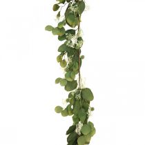 Guirlanda de eucalipto artificial com decoração de outono de cardos 150cm