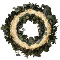 Itens Coroa de eucalipto natural Ø35cm preservada e perfumada