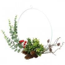 Itens Coroa decorativa eucalipto, frutos e pinhas artificial Ø30cm
