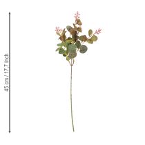 Itens Ramos artificiais de eucalipto com flores rosa, 45 cm, 3 peças
