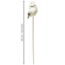 Itens Coruja em palito branco 9cm L48cm
