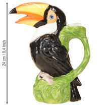 Itens Vaso decorativo exótico figura de cerâmica tucano colorido 20×10×24cm