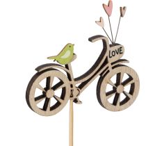 Itens Estacas de madeira com motivo de bicicleta para um ambiente romântico e primaveril na sala de estar, 8 cm, 12 peças.