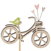 Itens Estacas de madeira com motivo de bicicleta para um ambiente romântico e primaveril na sala de estar, 8 cm, 12 peças.
