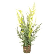 Itens Samambaia artificial com torrão de raízes para decoração de casa e escritório, 57 cm