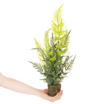 Itens Samambaia artificial com torrão de raízes para decoração de casa e escritório, 57 cm