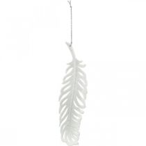 Itens Penas para pendurar, decoração da árvore de Natal, penas decorativas com glitter, casamento branco L19cm 12 unidades