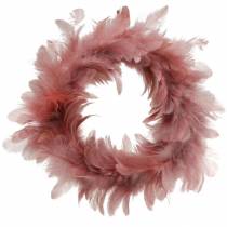 Coroa de penas decoração de páscoa rosa velho Ø25cm decoração primavera