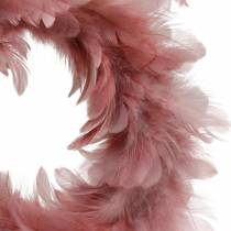 Coroa de penas decoração de páscoa rosa velho Ø25cm decoração primavera