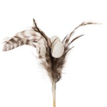 Itens Galhos decorativos com penas naturais, ideais para arranjos de Páscoa elegantes, 37 cm, 12 peças.