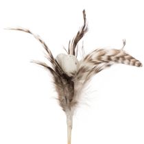 Itens Galhos decorativos com penas naturais, ideais para arranjos de Páscoa elegantes, 37 cm, 12 peças.