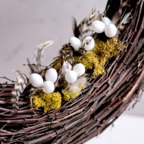 Itens Galhos decorativos com penas naturais, ideais para arranjos de Páscoa elegantes, 37 cm, 12 peças.