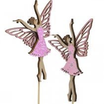 Decoração de flores, elfo para colar, decoração de primavera, natureza de fadas de dança de plugue decorativo, rosa 6pcs