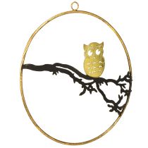 Itens Coruja para decoração de janelas em ramo outono, argola decorativa metal 22cm