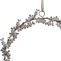 Itens Guirlanda decorativa para janela ou porta, estilo shabby chic, em metal, branca, Ø16,5 cm