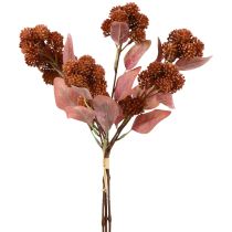 Flores artificiais Fat Hen Red Sedum Stonecrop 41 cm 3 unidades