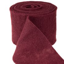 Itens Fita de feltro de lã, vermelho escuro, 15cm x 5m, para decoração e artesanato.