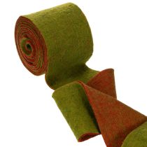Itens Fita de feltro de lã bicolor para arranjos florais, verde/vermelho, 15 cm x 5 m