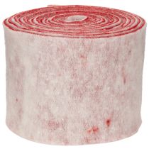 Itens Fita de feltro, 100% lã, bicolor, para usar como porta-panelas, fita de feltro branca/vermelha, 15 cm x 5 m