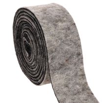 Itens Fita de feltro, alça para panela, 100% lã, cinza/preto, 7,5 cm de largura, 5 m de comprimento