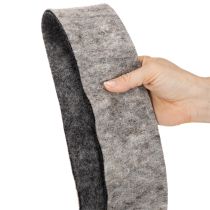 Itens Fita de feltro, alça para panela, 100% lã, cinza/preto, 7,5 cm de largura, 5 m de comprimento