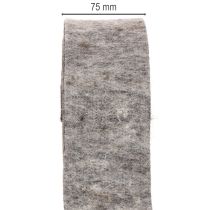 Itens Fita de feltro, alça para panela, 100% lã, cinza/preto, 7,5 cm de largura, 5 m de comprimento