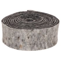 Itens Fita de feltro, alça para panela, 100% lã, cinza/preto, 7,5 cm de largura, 5 m de comprimento