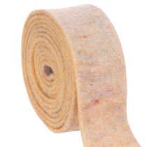 Itens Suporte para panelas em feltro bicolor, feito de pura lã, laranja/multicolorido, 7,5 cm de largura, 5 m de comprimento.