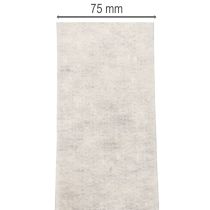 Itens Fita de feltro bicolor, branca/cinza, feita de 100% lã, 7,5 cm de largura, 5 m de comprimento.