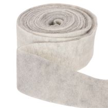 Itens Fita de feltro bicolor, branca/cinza, feita de 100% lã, 7,5 cm de largura, 5 m de comprimento.