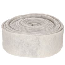 Itens Fita de feltro bicolor, branca/cinza, feita de 100% lã, 7,5 cm de largura, 5 m de comprimento.