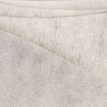 Itens Fita de feltro bicolor, branca/cinza, feita de 100% lã, 7,5 cm de largura, 5 m de comprimento.