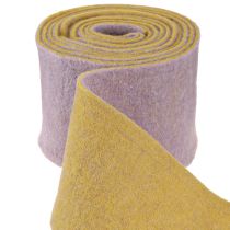 Itens Fita de feltro, fita de pote, fita de lã bicolor amarelo mostarda, violeta 15cm 5m