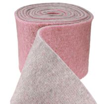 Itens Fita de feltro, fita pote dois tons rosa/cinza velho 15cm 5m