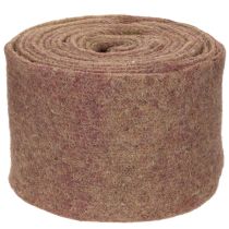 Itens Fita de feltro bicolor feita de feltro de lã, 100% lã, roxo/marrom, 15cm x 5m