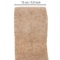 Itens Fita de feltro de lã bicolor, vendida por metro, para projetos criativos, marrom/branco, 15 cm x 5 m